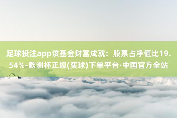 足球投注app该基金财富成就：股票占净值比19.54%-欧洲杯正规(买球)下单平台·中国官方全站