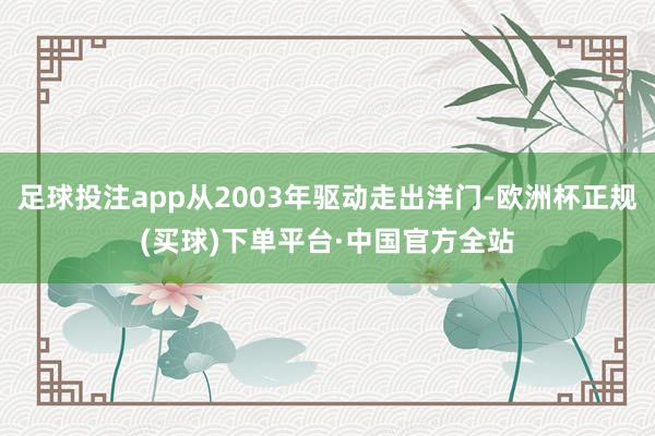 足球投注app从2003年驱动走出洋门-欧洲杯正规(买球)下单平台·中国官方全站