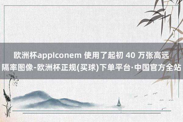 欧洲杯appIconem 使用了起初 40 万张高远隔率图像-欧洲杯正规(买球)下单平台·中国官方全站