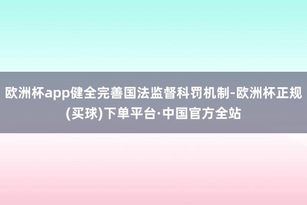 欧洲杯app健全完善国法监督科罚机制-欧洲杯正规(买球)下单平台·中国官方全站