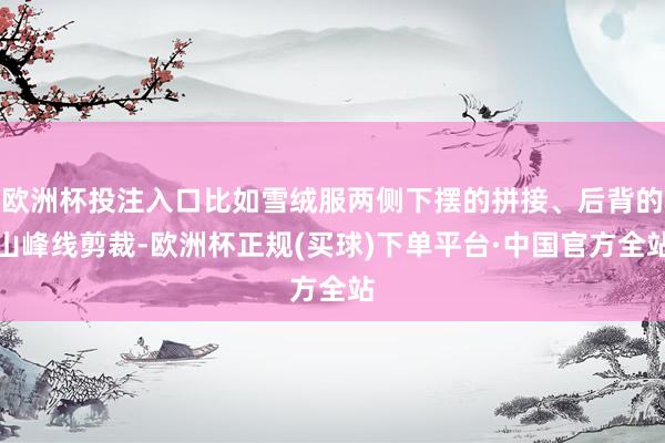 欧洲杯投注入口比如雪绒服两侧下摆的拼接、后背的山峰线剪裁-欧洲杯正规(买球)下单平台·中国官方全站